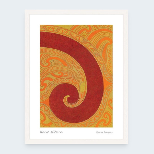 Koru Whero Contemporary Frame White