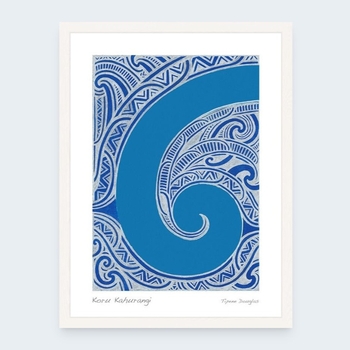 Koru Kahurangi Contemporary Frame White-art-The Vault