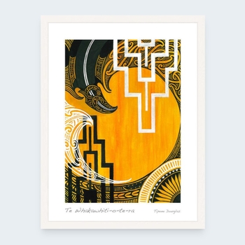 Te Whakawhiti O Te Ra Contemporary Frame White-art-The Vault