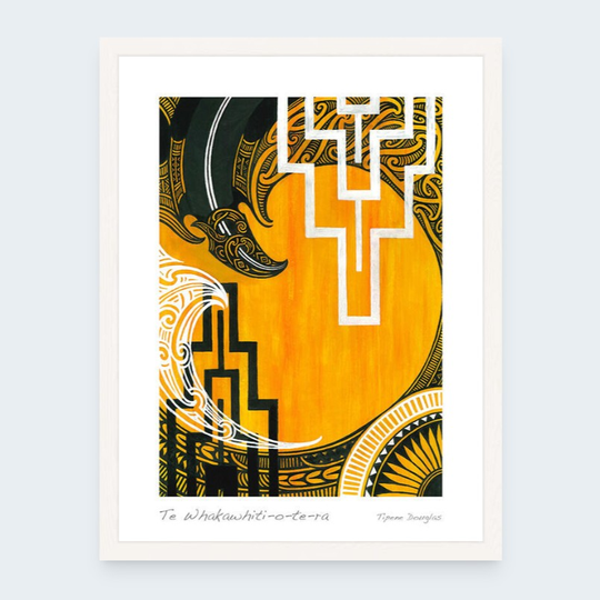 Te Whakawhiti O Te Ra Contemporary Frame White