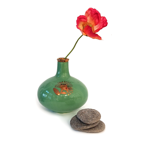 Medium Green Round Vase