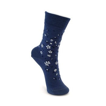 Crew Socks Manuka Flowers Marine Blue-lifestyle-The Vault