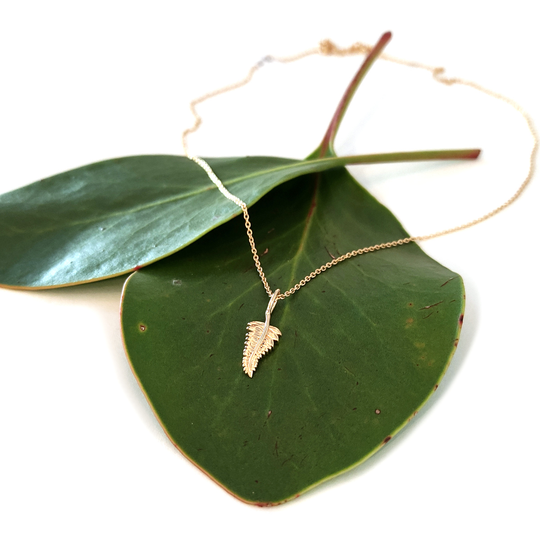 Fern Necklace Gold Plate