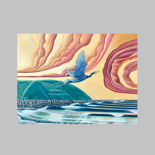Heron at Lyall Bay A3 Print