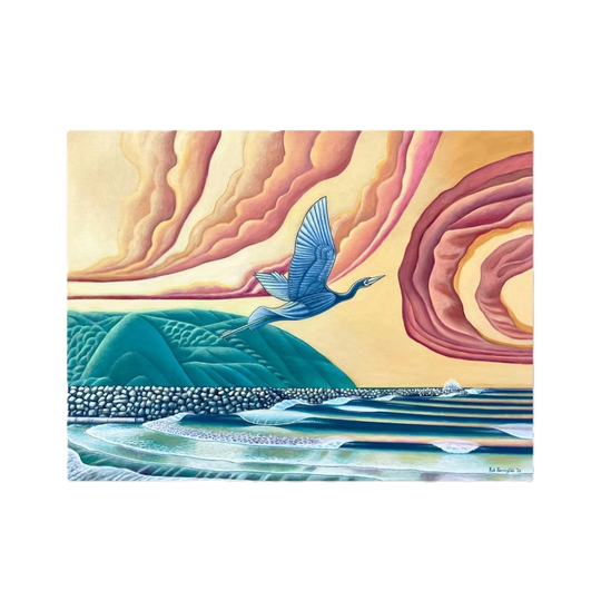 Heron at Lyall Bay A2 Print