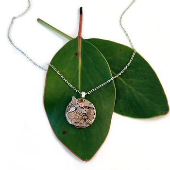 Steampunk Pendant Mixed Metal Bees-jewellery-The Vault