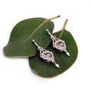 Ornate Teardrop Earrings with Freshwater Pearl Silver