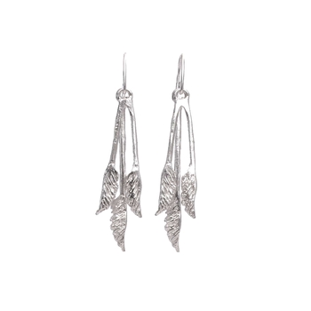 Toetoe Earrings Silver-jewellery-The Vault