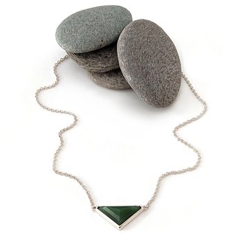 Triangle Facet Pounamu Necklace-jewellery-The Vault