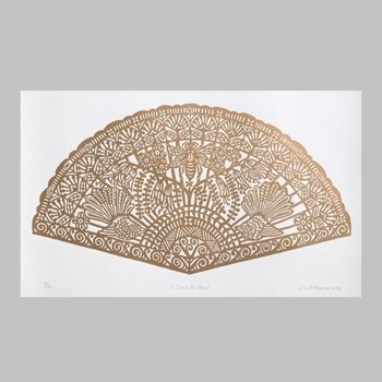 A Place to Stand Gold Linocut Print 650mm x 460mm-artists-and-brands-The Vault