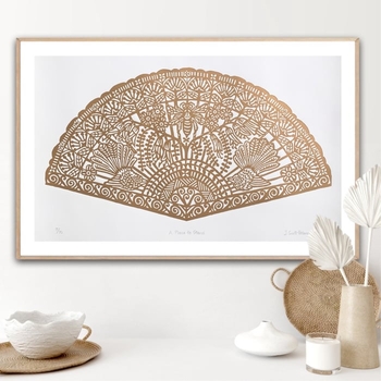 A Place to Stand Gold Framed Linocut Print-artists-and-brands-The Vault