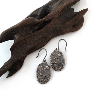 Moonlight on Stormy Seas Earrings Patina-jewellery-The Vault