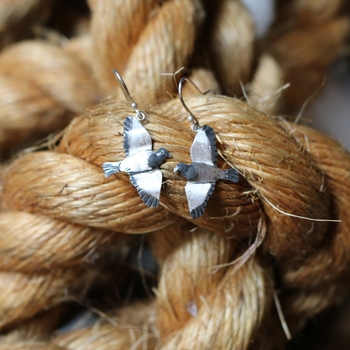 Flying Kereru Earrings Silver-jewellery-The Vault