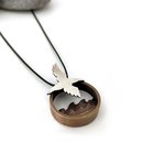 Seabird Diorama Pendant Bronze Silver