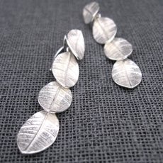 Leaf Fall Earrings Silver-jewellery-The Vault