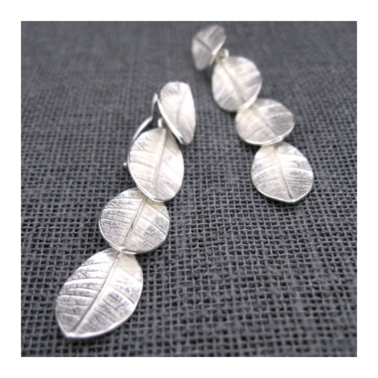 Leaf Fall Earrings Silver