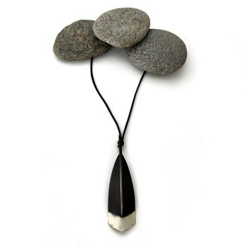 Huia Feather Pendant Silver-jewellery-The Vault
