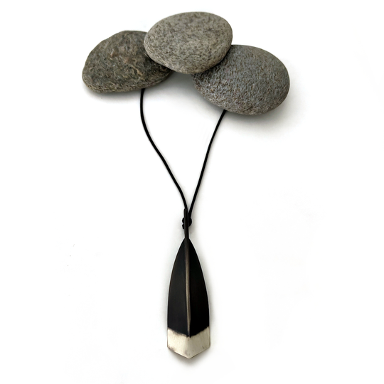 Huia Feather Pendant Silver