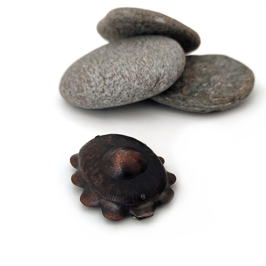 Small Sea Slug Brooch Copper Silver