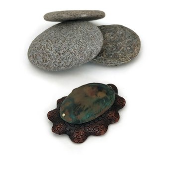 Large Sea Slug Brooch Copper Silver-jewellery-The Vault