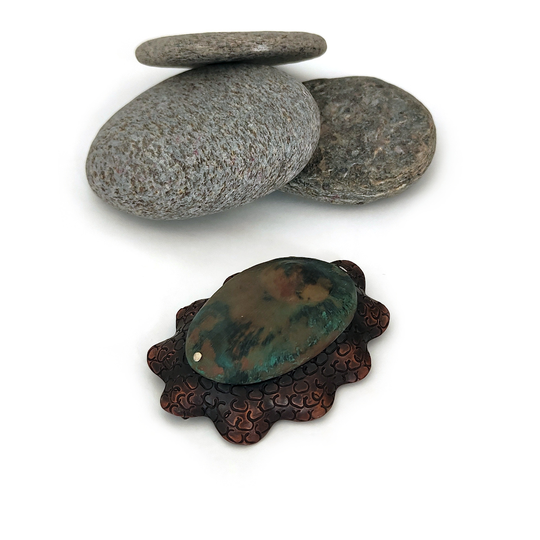 Large Sea Slug Brooch Copper Silver