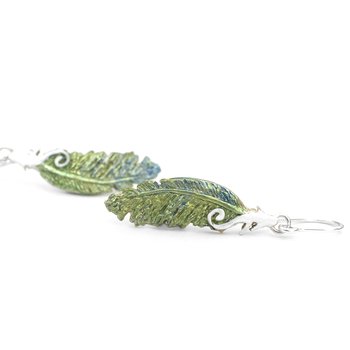 Kereru Feather Earrings-jewellery-The Vault