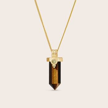 Courage Within Tiger's Eye Necklace Gold Plate-jewellery-The Vault