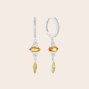 Golden Bloom Hoop Earrings Silver