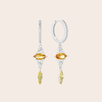Golden Bloom Hoop Earrings Silver-jewellery-The Vault