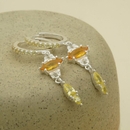 Golden Bloom Hoop Earrings Silver