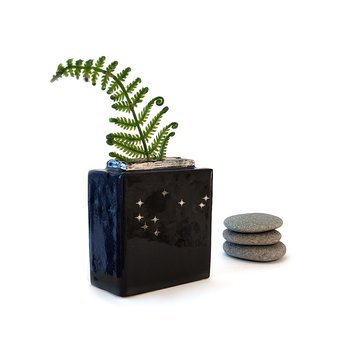 Medium Black Matariki Box Vase-artists-and-brands-The Vault