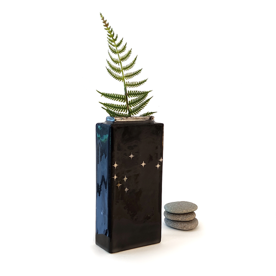 Large Black Matariki Box Vase