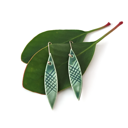 Porcelain Earrings Leaf