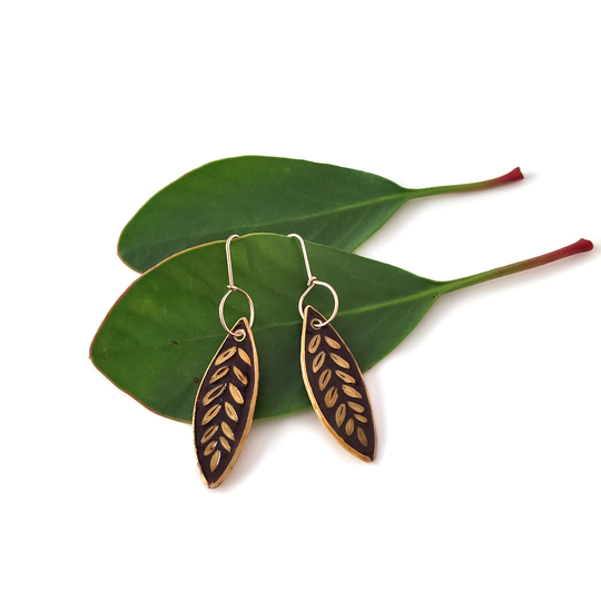 Porcelain Earrings Leaf