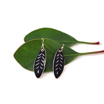 Porcelain Earrings Leaf-jewellery-The Vault