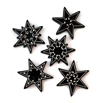 Single Matariki Wall Star Black -artists-and-brands-The Vault
