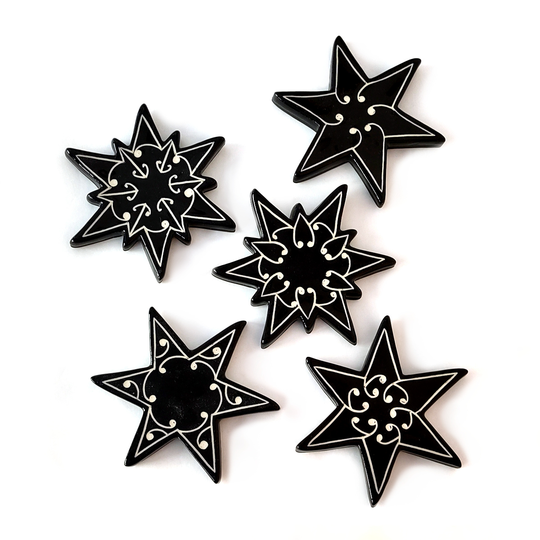 Single Matariki Wall Star Black 