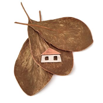 House Brooch Copper Silver-jewellery-The Vault