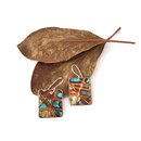 Large Rectangle Earrings Brass Patina