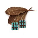 Large Rectangle Earrings Brass Patina