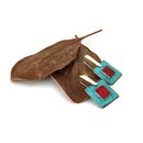 Double Square Earrings Brass Copper