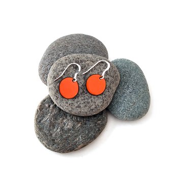 Kiln Fired Enamel Earrings Orange-jewellery-The Vault