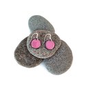 Kiln Fired Enamel Earrings Pink