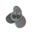 Kiln Fired Enamel Earrings Green