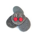 Kiln Fired Enamel Earrings Red