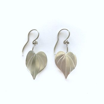 Silver Kawakawa Earrings Large-jewellery-The Vault
