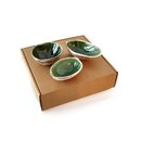 Set of 3 Dipping Shell Bowls Green
