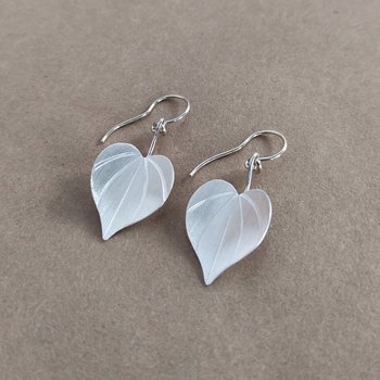 Silver Kawakawa Earrings Large-jewellery-The Vault