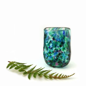 Glass Tumbler Green Blue-artists-and-brands-The Vault