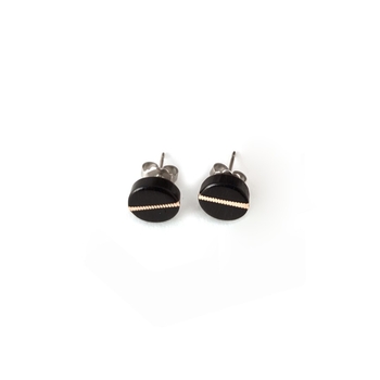 Piano Key Studs Round-jewellery-The Vault